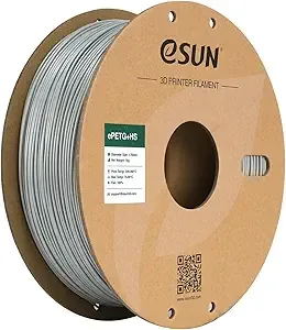 eSUN3D eSUN High Speed Upgraded PETG Filament, High Toughness 3D Printer Filament Speedy PETG for Fast Printing, 1KG Spool (2.2 LBS) 3D Printing Filament for 3D Printers, Solid Silver