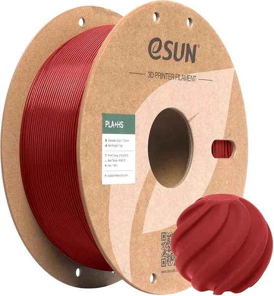 eSUN3D eSUN High Speed PLA+ Filament, 3D Printer Filament Speedy PLA Plus for Fast Printing, Dimensional Accuracy +/-, 1KG Cardboard Spool 3D Printing Filament for 3D Printers, Fire Engine Red