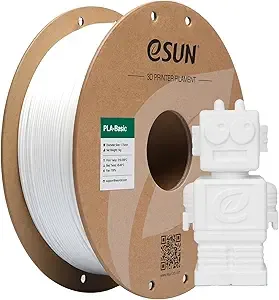 eSUN3D eSUN PLA Basic Filament, 3D Printer Filament High Speed PLA for Fast Printing, 1KG Spool (2.2 LBS) 3D Printing Filament for High Speed 3D Printers, White