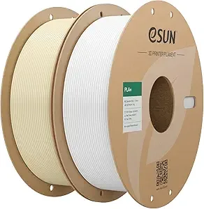eSUN3D eSUN PLA+ Filament, 3D Printer Filament PLA Plus, Dimensional Accuracy +/-, 1KG per Spool, 2 Spools 3D Printing Filament, Bone White + Cold Whie
