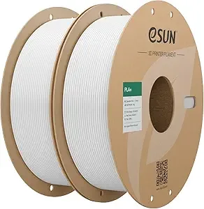 eSUN3D eSUN PLA+ Filament, 3D Printer Filament PLA Plus, Dimensional Accuracy +/-, 1KG per Spool, 2 Spools 3D Printing Filament, White