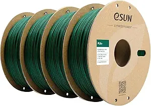 eSUN3D eSUN PLA+ Filament, 3D Printer Filament PLA Plus, Dimensional Accuracy +/-, 1KG per Spool, 4 Spools 3D Printing Filament, Pine Green