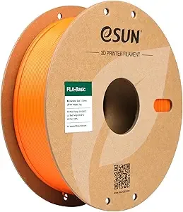 eSUN3D eSUN PLA Basic Filament, 3D Printer Filament High Speed PLA for Fast Printing, 1KG Spool (2.2 LBS) 3D Printing Filament for High Speed 3D Printers, Orange