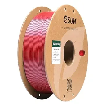 eSUN3D eSUN Silk Magic PLA Filament, Shiny Silk Dual Color Co Extrusion 3D Printer Filament, 1KG (2.2 LBS) Spool 3D Printing Color Change Filament for 3D Printers, Black Red