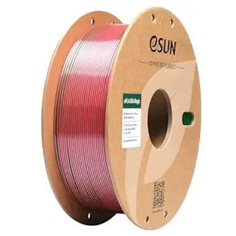 eSUN3D eSUN Silk Magic PLA Filament, Shiny Silk Dual Color Co Extrusion 3D Printer Filament, 1KG (2.2 LBS) Spool 3D Printing Color Change Filament for 3D Printers, Red Green