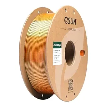 eSUN3D eSUN Silk Magic PLA Filament, Shiny Silk Dual Color Co Extrusion 3D Printer Filament, 1KG (2.2 LBS) Spool 3D Printing Color Change Filament for 3D Printers, Black Gold