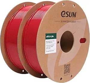 eSUN3D eSUN PLA Filament, High Toughness 3D Printer Filament Upgraded PLA Filament, Dimensional Accuracy +/-, 1KG per Spool, 2 Spools 3D Printing Filament, Fire Engine Red