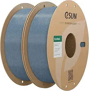 eSUN3D eSUN PLA Basic Filament, 3D Printer Filament High Speed PLA for Fast Printing, 1KG per Spool, 2 Spools High Speed 3D Printing Filament, Grey