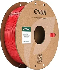 eSUN3D eSUN High Speed Upgraded PETG Filament, High Toughness 3D Printer Filament Speedy PETG for Fast Printing, 1KG Spool (2.2 LBS) 3D Printing Filament for 3D Printers, Solid Red