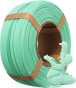 eSUN3D eSUN Matte PLA Refilament, Matte 3D Printer Refill PLA Filament, 1KG Spoolless 3D Printing Filament for 3D Printers, Mint Green