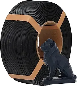 eSUN3D eSUN Matte PLA Refilament, Matte 3D Printer Refill PLA Filament, 1KG Spoolless 3D Printing Filament for 3D Printers, Deep Black