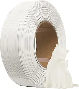 eSUN3D eSUN PLA+ Refilament, 3D Printer Refill PLA Plus, Dimensional Accuracy +/-, 1KG Spoolless 3D Printing Filament for 3D Printers, White