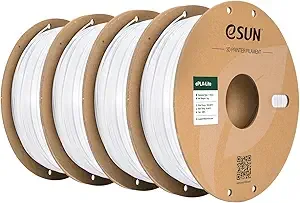 eSUN3D eSUN PLA Filament, High Toughness 3D Printer Filament Upgraded PLA Filament, Dimensional Accuracy +/-, 1KG per Spool, 4 Spools 3D Printing Filament for 3D Printers, Cold White
