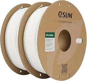 eSUN3D eSUN Matte PLA Filament, 1KG per Spool, 2 Spools Matte 3D Printing Filament for 3D Printers, Milky White