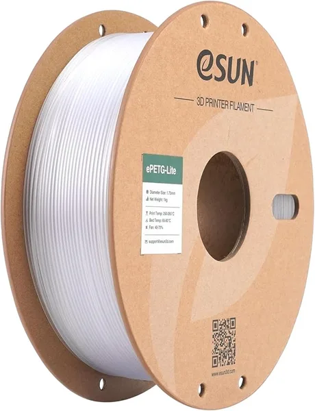 eSUN3D eSUN PETG Filament, High Toughness Glossy PETG 3D Printing Filament, 1KG Spool (2.2 LBS) 3D Printer Filament, Transparent Natural