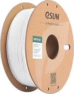 eSUN3D eSUN PETG Filament, High Toughness Glossy PETG 3D Printing Filament, 1KG Spool (2.2 LBS) 3D Printer Filament, Solid White