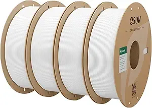eSUN3D eSUN PLA Basic Filament, 3D Printer Filament High Speed PLA for Fast Printing, 1KG Spool, 4 Spools 3D Printer Filament, Cold White