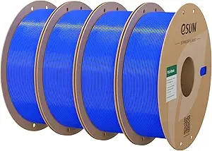 eSUN3D eSUN PLA Basic Filament, 3D Printer Filament High Speed PLA for Fast Printing, 1KG Spool, 4 Spools 3D Printer Filament, Blue