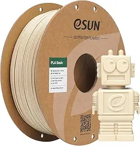 eSUN3D eSUN PLA Basic Filament, 3D Printer Filament High Speed PLA for Fast Printing, 1KG Spool (2.2 LBS) 3D Printing Filament for High Speed 3D Printers, Bone White