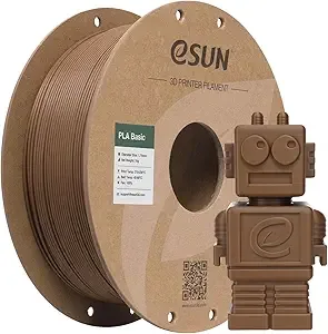 eSUN3D eSUN PLA Basic Filament, 3D Printer Filament High Speed PLA for Fast Printing, 1KG Spool (2.2 LBS) 3D Printing Filament for High Speed 3D Printers, Brown