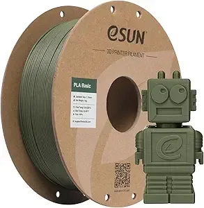 eSUN3D eSUN PLA Basic Filament, 3D Printer Filament High Speed PLA for Fast Printing, 1KG Spool (2.2 LBS) 3D Printing Filament for High Speed 3D Printers, Olive Green