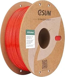 eSUN3D eSUN Basic PETG Filament, High Toughness Glossy PETG 3D Printing Filament, 1KG Spool (2.2 LBS) 3D Printer Filament, Red