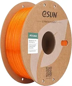 eSUN3D eSUN Basic PETG Filament, High Toughness Glossy PETG 3D Printing Filament, 1KG Spool (2.2 LBS) 3D Printer Filament, Transparent Orange