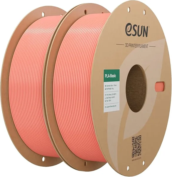 eSUN3D eSUN PLA Basic Filament, 3D Printer Filament High Speed PLA for Fast Printing, 1KG per Spool, 2 Spools High Speed 3D Printing Filament, Pink