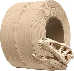 eSUN3D eSUN PLA+ Refilament, 3D Printer Refill PLA Plus, 1KG per Roll, 2 Rolls Spoolless 3D Printing Filament for 3D Printers,Bone White