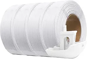 eSUN3D eSUN PLA+ Refilament, 3D Printer Refill PLA Plus, 1KG per Roll, 4 Rolls Spoolless 3D Printing Filament for 3D Printers, White