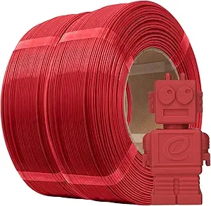 eSUN3D eSUN PLA Basic Refilament, 3D Printer Refill High Speed PLA for Fast Printing, 1KG per Roll, 2 Rolls Spoolless 3D Printing Filament for High Speed 3D Printers, Fire Engine Red
