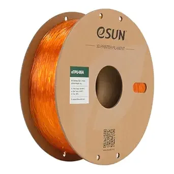 eSUN3D eSUN TPU 95A Filament, Flexible 3D Printer Filament TPU, Dimensional Accuracy +/-, 1KG Spool (2.2 LBS) 3D Printing Filament for 3D Printers, Transparent Orange