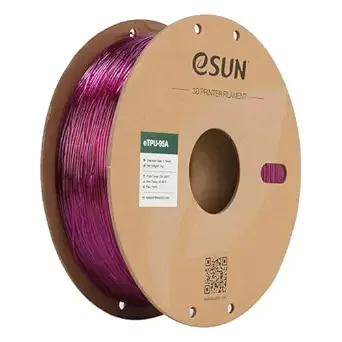 eSUN3D eSUN TPU 95A Filament, Flexible 3D Printer Filament TPU, Dimensional Accuracy +/-, 1KG Spool (2.2 LBS) 3D Printing Filament for 3D Printers, Transparent Purple