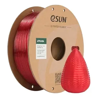 eSUN3D eSUN TPU 95A Filament, Flexible 3D Printer Filament TPU, Dimensional Accuracy +/-, 1KG Spool (2.2 LBS) 3D Printing Filament for 3D Printers, Transparent Red