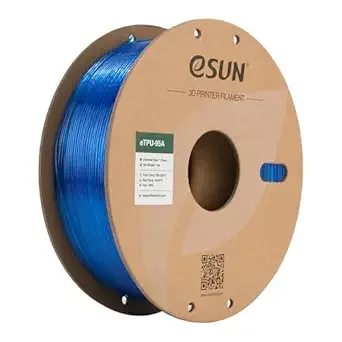 eSUN3D eSUN TPU 95A Filament, Flexible 3D Printer Filament TPU, Dimensional Accuracy +/-, 1KG Spool (2.2 LBS) 3D Printing Filament for 3D Printers, Transparent Blue