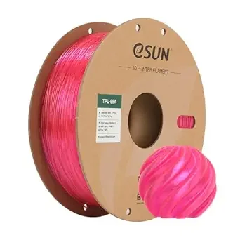 eSUN3D eSUN TPU 95A Filament, Flexible 3D Printer Filament TPU, Dimensional Accuracy +/-, 1KG Spool (2.2 LBS) 3D Printing Filament for 3D Printers, Transparent Pink