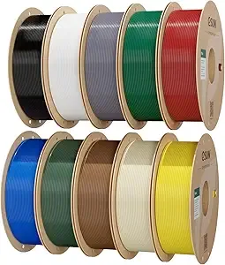 eSUN3D eSUN 10KG Bulk PLA+ Filament, Classic 10 Colors Bundle, 10 Spool Pack (1KG/Spool) Pro-Grade High Toughness PLA Plus 3D Printer Filament, Clog-Free, Dimensional Accuracy +/-