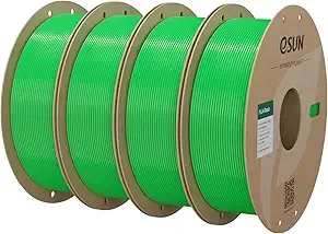 eSUN3D eSUN PLA Basic Filament, 3D Printer Filament High Speed PLA for Fast Printing, 1KG Spool, 4 Spools 3D Printer Filament, Green