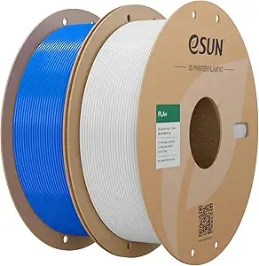 eSUN3D eSUN PLA+ Filament, 3D Printer Filament PLA Plus, Dimensional Accuracy +/-, 1KG per Spool, 2 Spools 3D Printing Filament, Blue+Cold White