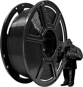 Flashforge FLASHFORGE PLA Filament, 3D Printer Filament 1kg (2.2lbs) Spool, Dimensional Accuracy +/-, 3D Printing Filament Easy to Use and Fits for Most FDM 3D Printers (Black)
