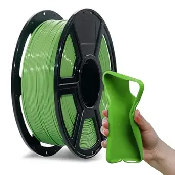 Flashforge Flashforge PLA Flexible 3D Printer Filament, 3D Printing Filaments 1kg Spool-Dimensional Accuracy +/-, Environmental Friendliness, no Smoke and no Odor (Green, PLA Flexible)