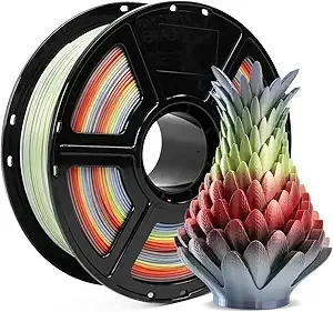Flashforge FLASHFORGE Silk PLA Filament Rainbow, 3D Printer Filament 1kg (2.2lbs) Spool, Smooth and Silky Texture 3D Printing Filament, Dimensional Accuracy +/-