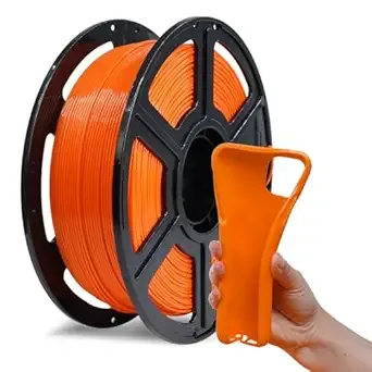 Flashforge FLASHFORGE PLA Flexible, 4X Longer Stretch 3D Printer Filament 1Kg (2.2lbs) Spool - Dimensional Accuracy +/-, Ideal for Printing Soft Accessories