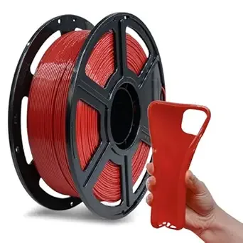 Flashforge FLASHFORGE PLA Flexible, 4X Longer Stretch 3D Printer Filament 1Kg (2.2lbs) Spool - Dimensional Accuracy +/-, Ideal for Printing Soft Accessories