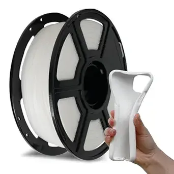 Flashforge FLASHFORGE PLA Flexible, 4X Longer Stretch 3D Printer Filament 1Kg (2.2lbs) Spool - Dimensional Accuracy +/-, Ideal for Printing Soft Accessories