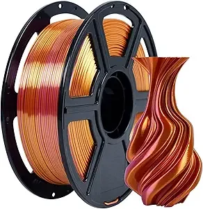 Flashforge FLASHFORGE Silk Dual Color Filament, Gold and Rose 2 in 1 Coextrusion Silk PLA Filament, 3D Printer Filament Color Change 1kg(2.2lbs) Spool, Dimensional Accuracy +/-