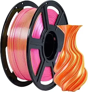 Flashforge FLASHFORGE Silk Dual Color Filament, Pink and Yellow 2 in 1 Coextrusion Silk PLA Filament, 3D Printer Filament Color Change 1kg(2.2lbs) Spool, Dimensional Accuracy +/-