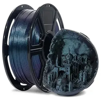 Flashforge FLASHFORGE Rapid PLA Filament +/- Burnt Titanium, Max/s High Speed Printing, 3D Printer Filament 1kg(2.2lbs), Changing Colors with Light, Perfectly Hide The Layer Line