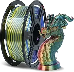 Flashforge FLASHFORGE Silk Tri-Color Filament, Red, Yellow and Blue 3 in 1 Coextrusion Silk PLA Filament, 3D Printer Filament Color Change 1kg(2.2lbs) Spool, Dimensional Accuracy +/-