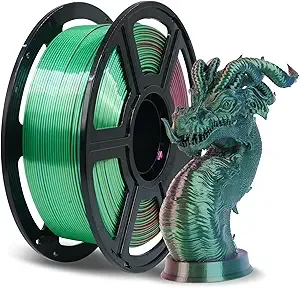 Flashforge FLASHFORGE Silk Tri-Color Filament, Red, Blue and Green 3 in 1 Coextrusion Silk PLA Filament, 3D Printer Filament Color Change 1kg(2.2lbs) Spool, Dimensional Accuracy +/-